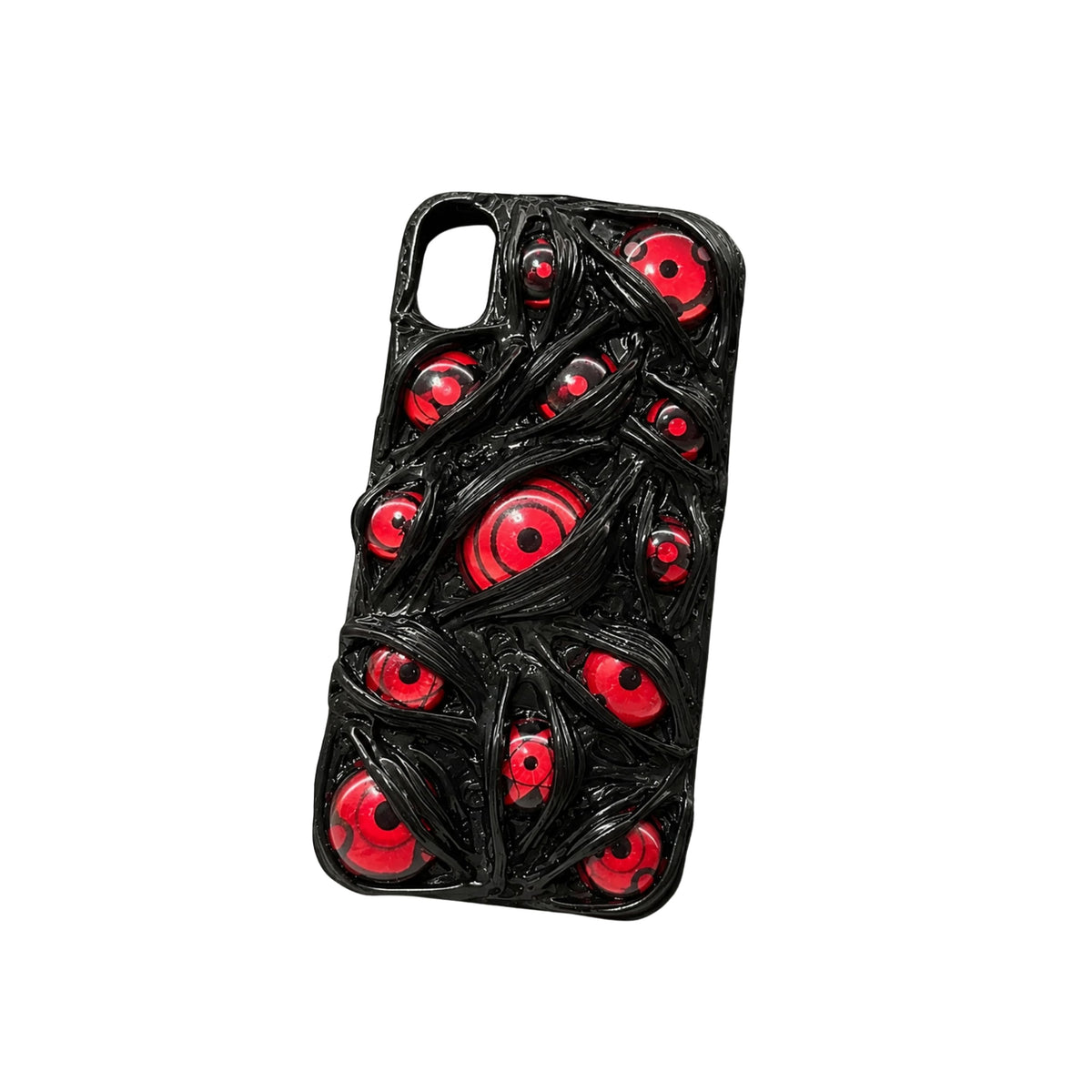 Sharingan Eyes 3D — Gothic Black & Red Anime Handmade iPhone Case