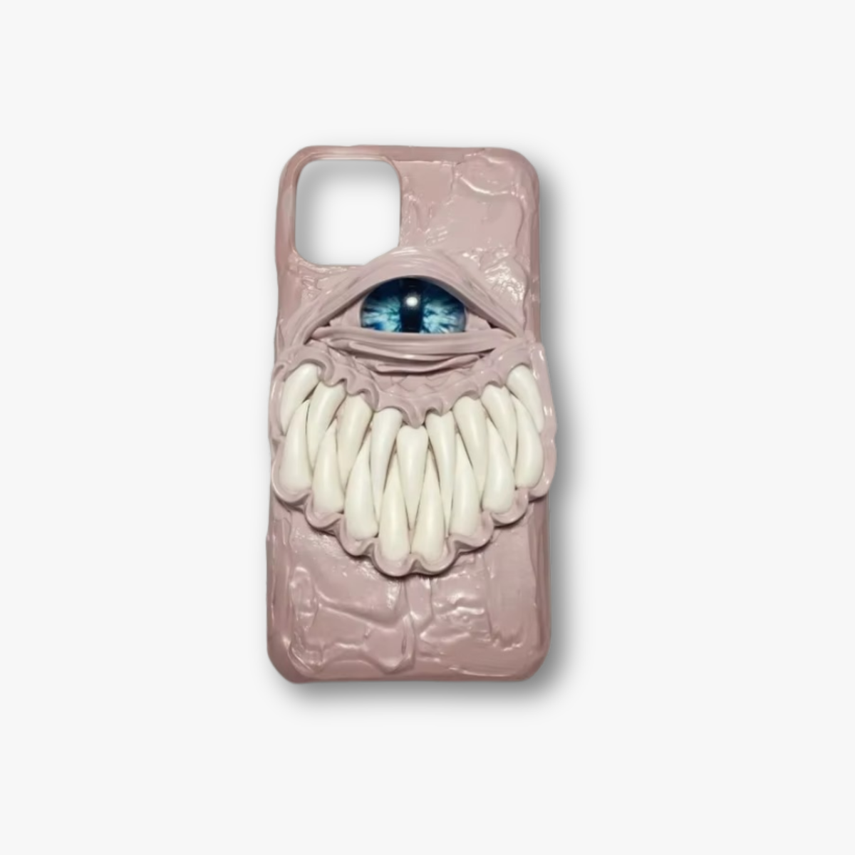 Dragon Eye & Fang 3D — Handmade Gothic Black & Red Monster iPhone Case