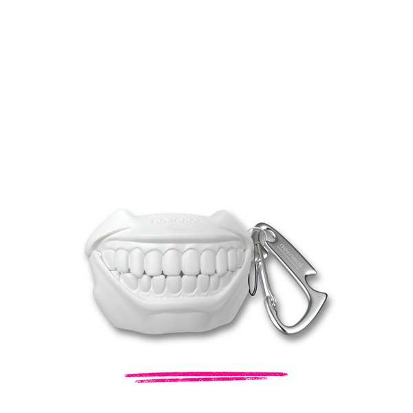 Funny Teeth AirPods Pro 2 Case — Silicone Mouth Cover with Carabiner Keychain