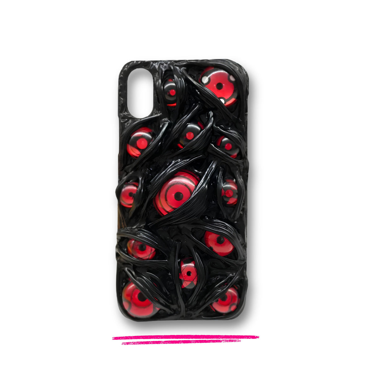 Sharingan Eyes 3D — Gothic Black & Red Anime Handmade iPhone Case